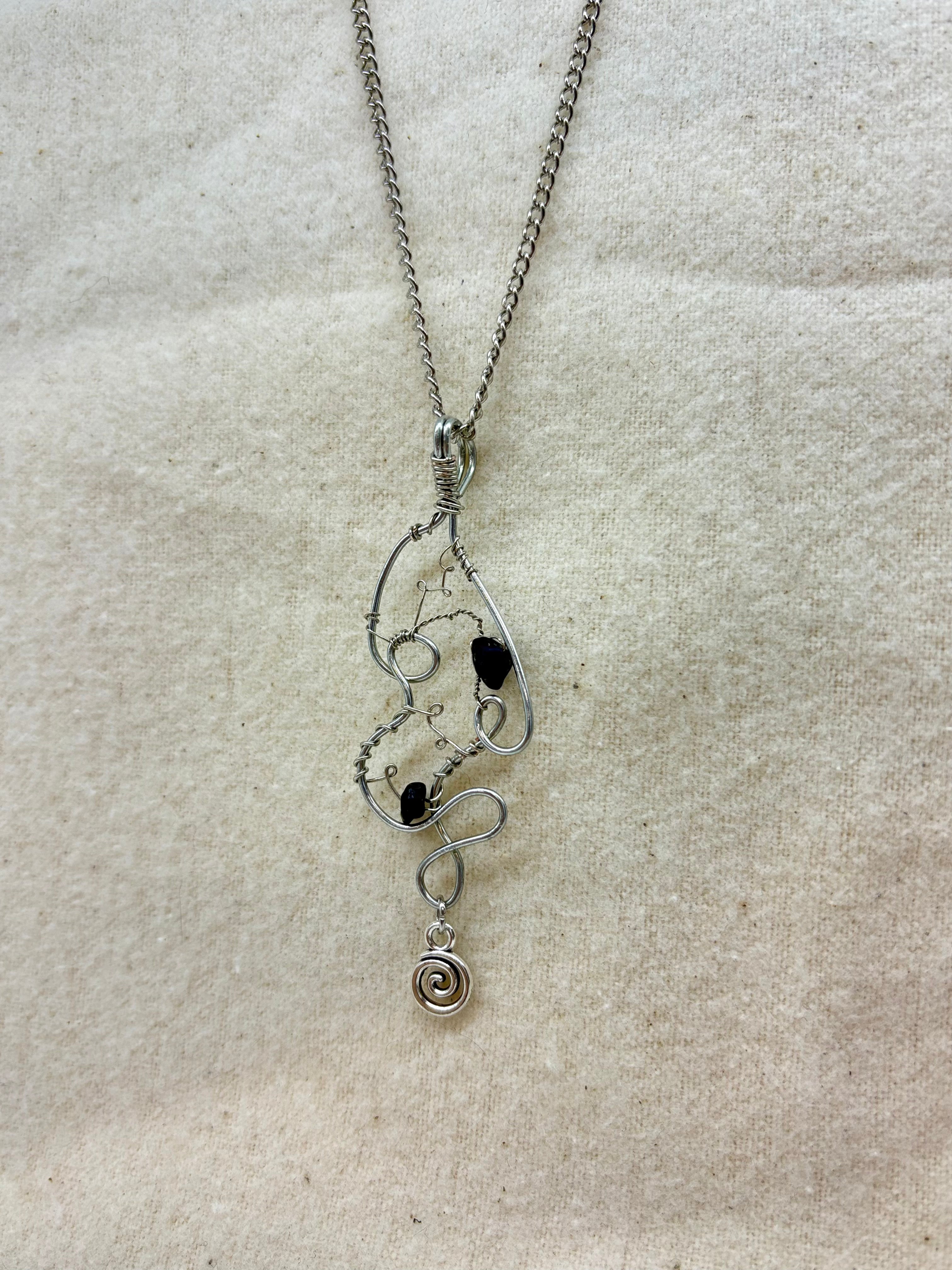 Faesong Wire Woven Pendant on Silver Chain