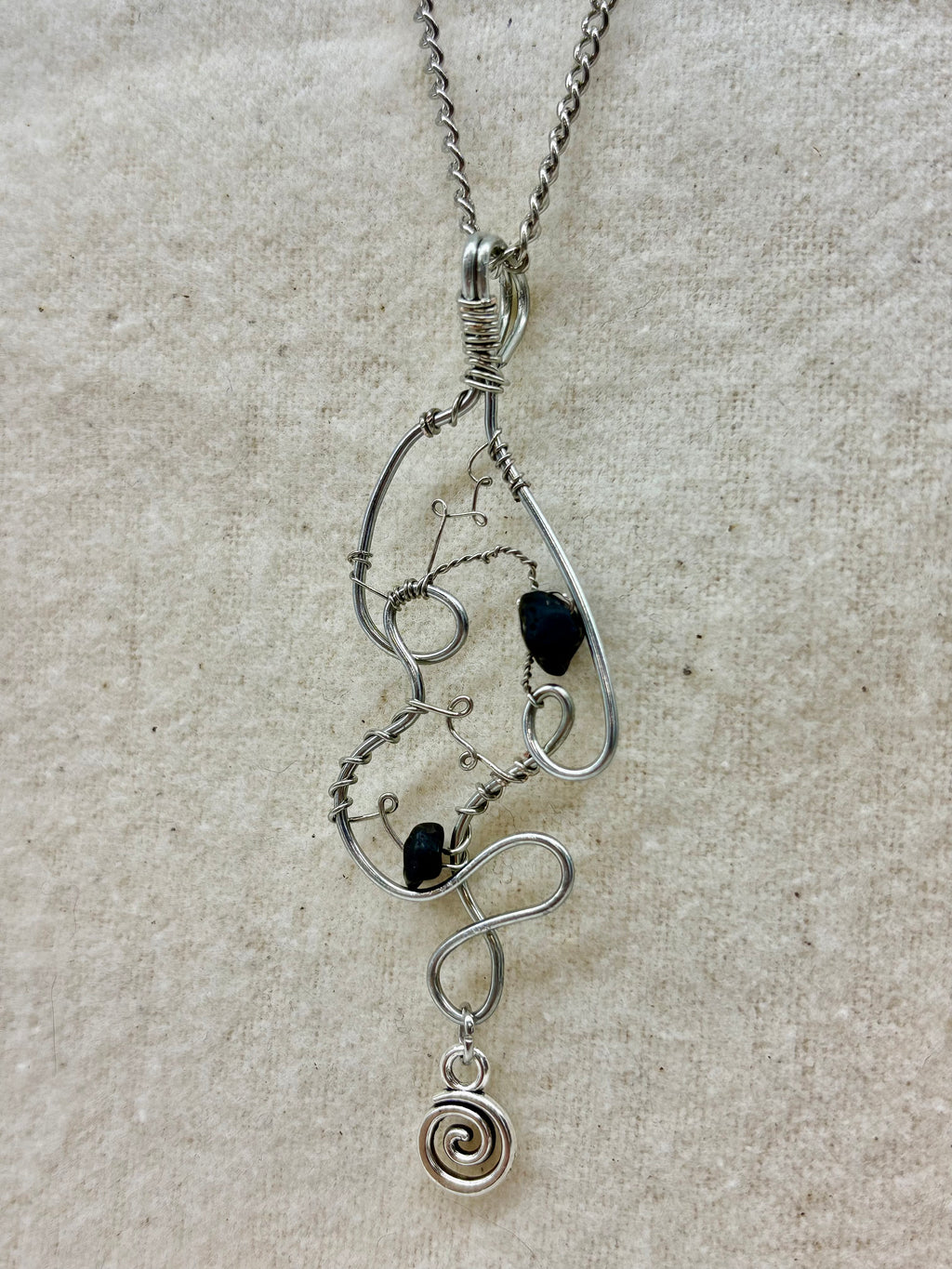 Faesong Wire Woven Pendant on Silver Chain