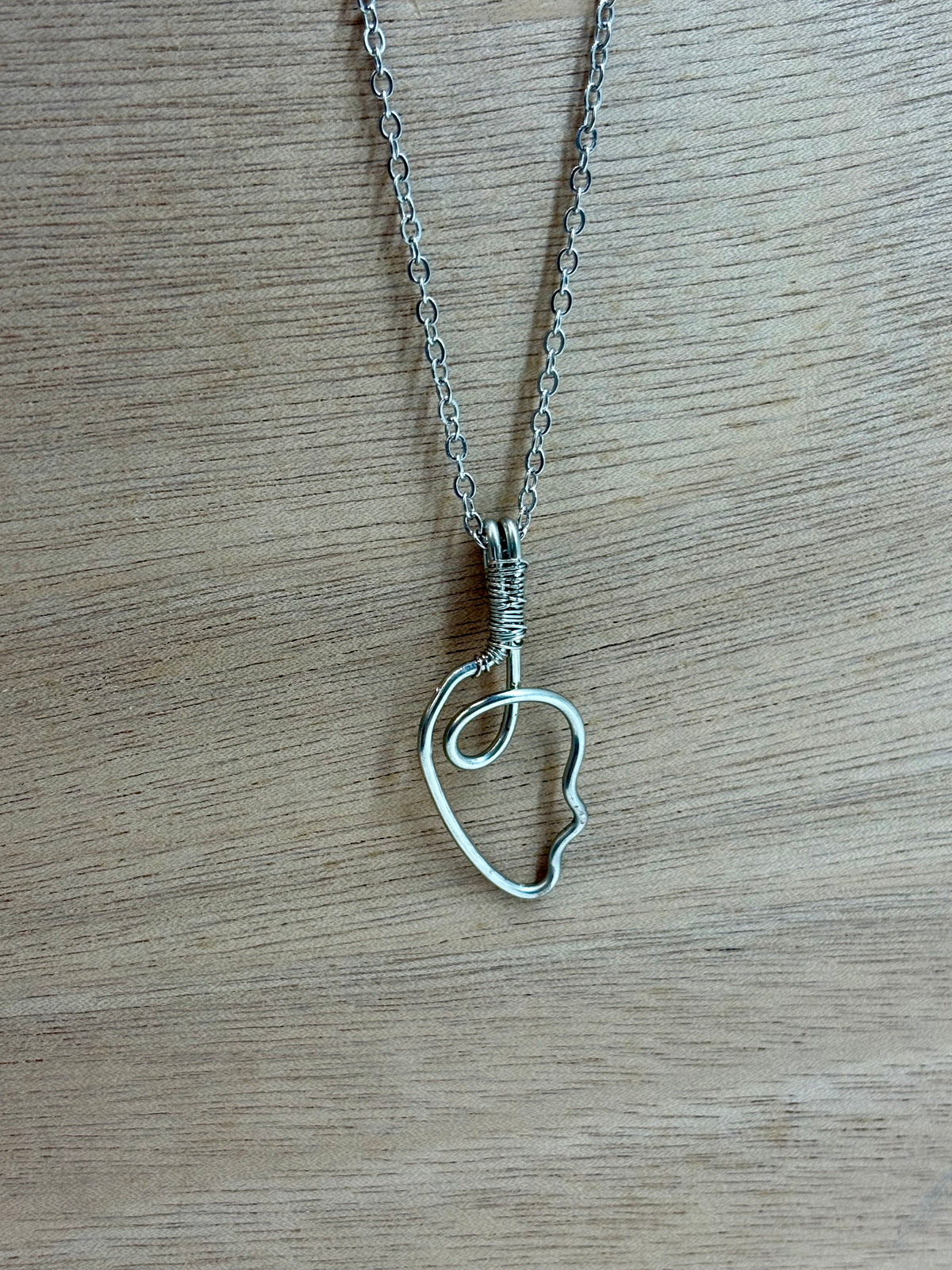 Wire Woven Pendant on Chain - Silver