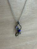 Cloisonné Wire Woven Botanical Pendant on Chain
