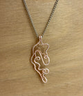 Wire Woven Pendant on Chain - Rose