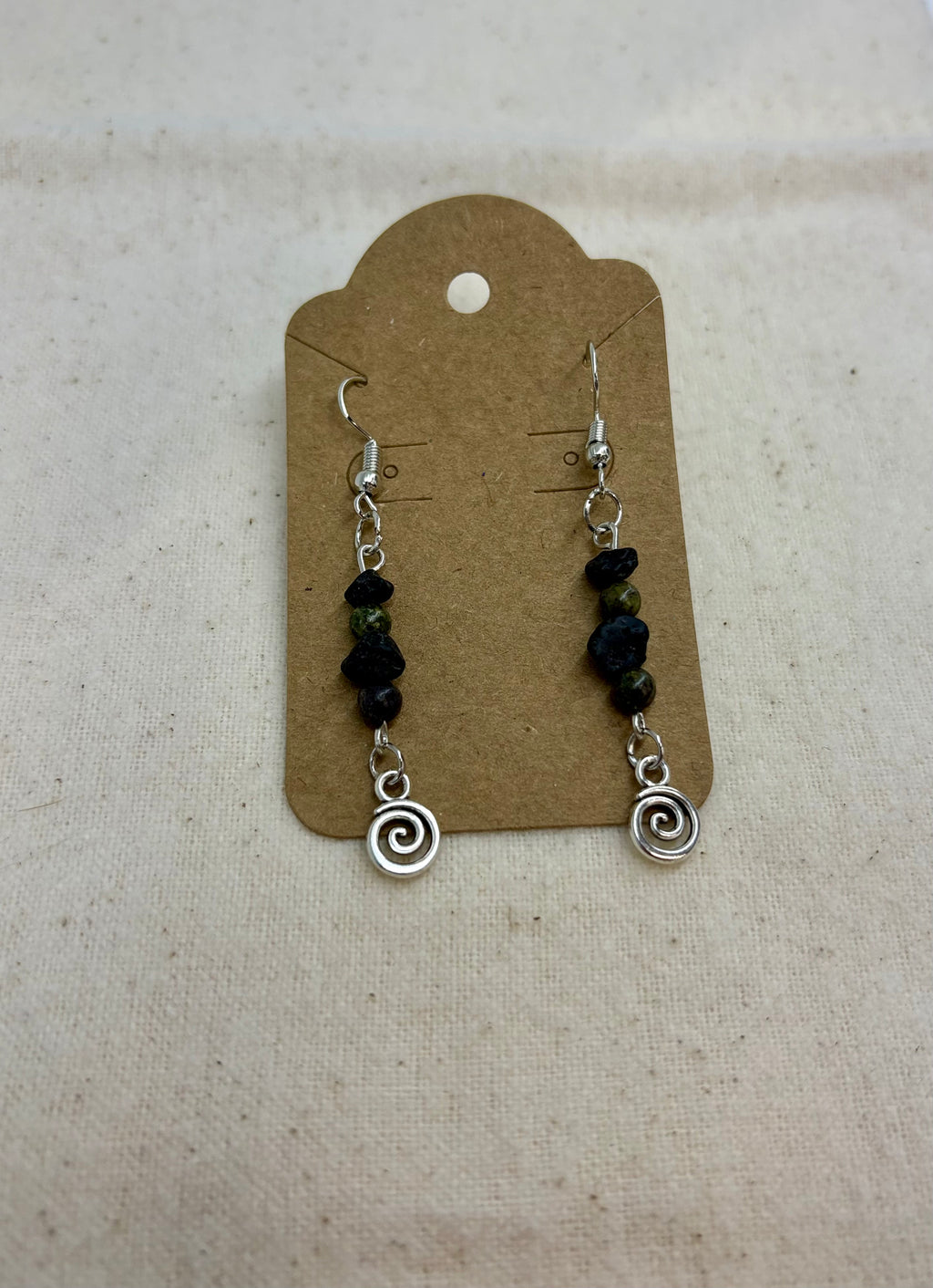 Primal Spiral Stone Dangles