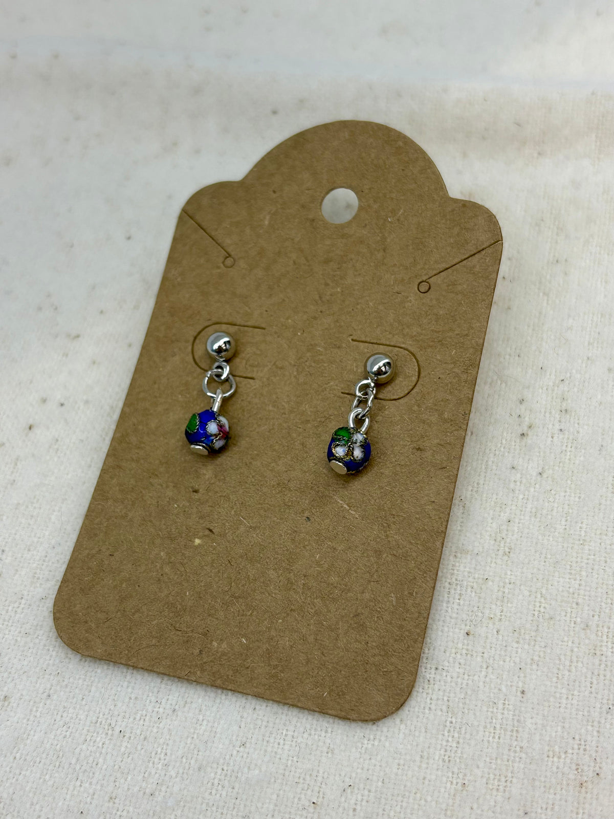Midnight Cloisonné Drop Studs