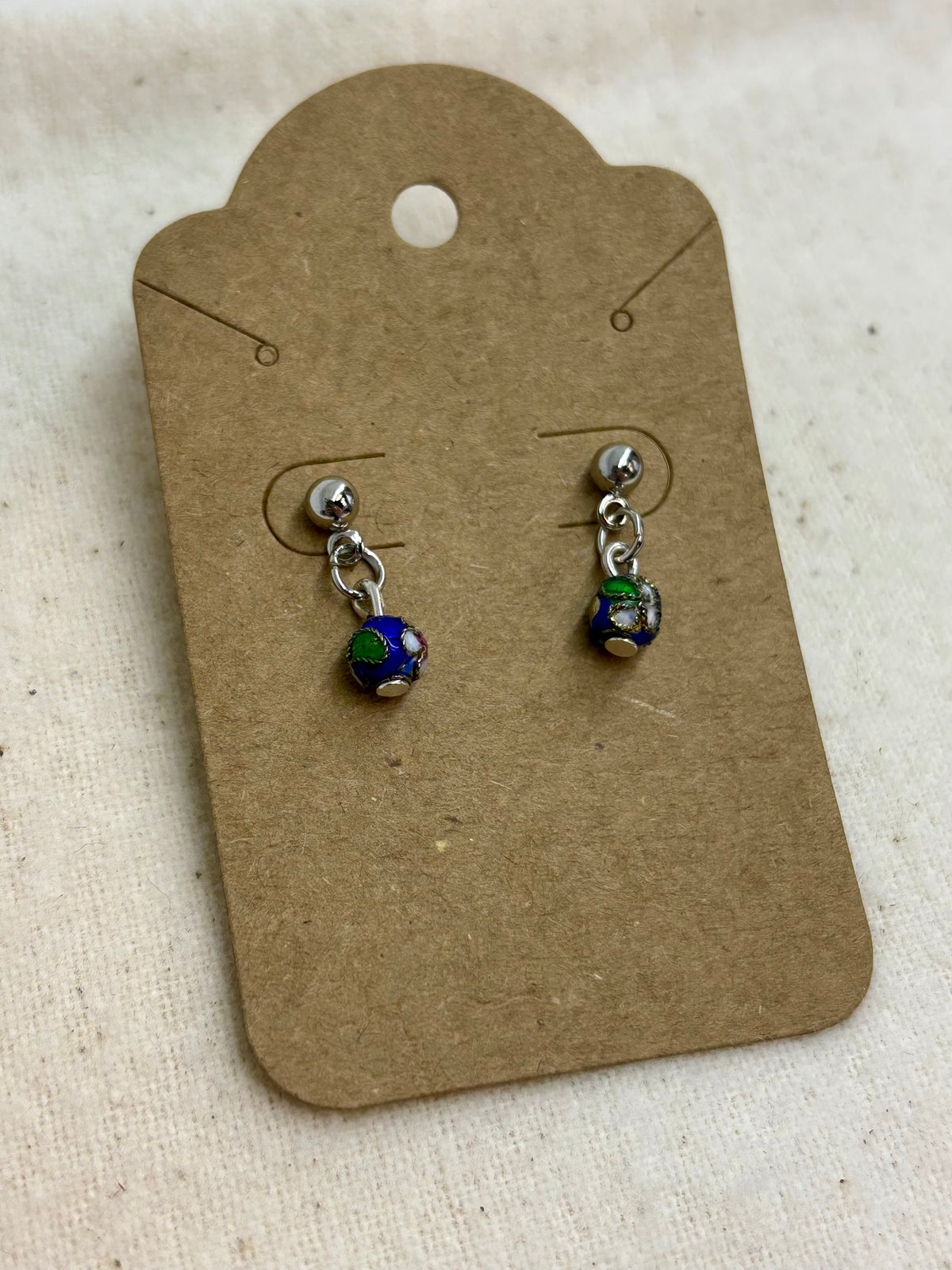 Midnight Cloisonné Drop Studs