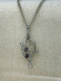 Shadowfern Amethyst Wire Woven Pendant on Chain