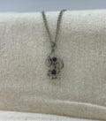Mossveil Amethyst Wire Woven Pendant on Chain