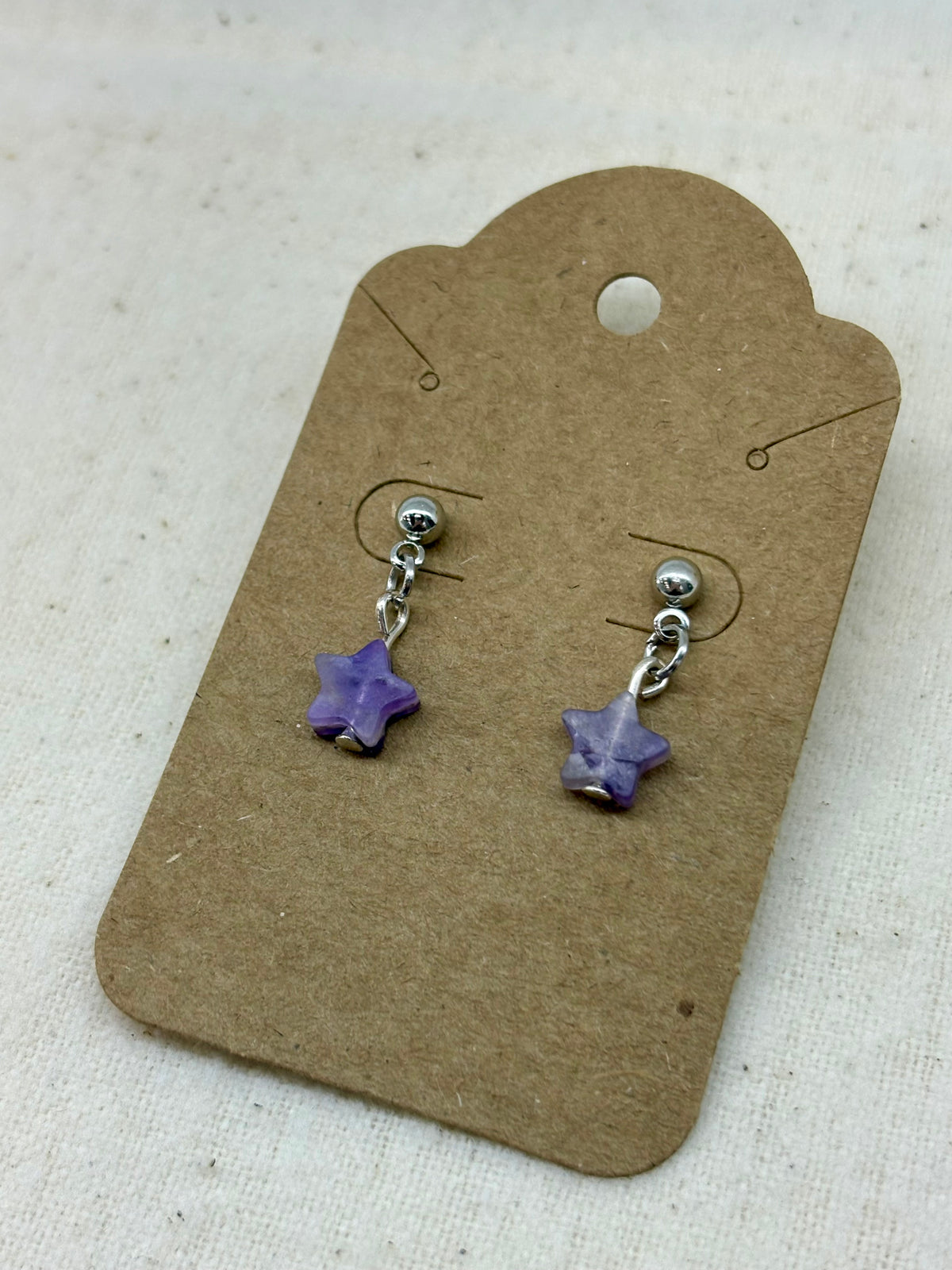 Celestial Amethyst Drop Studs