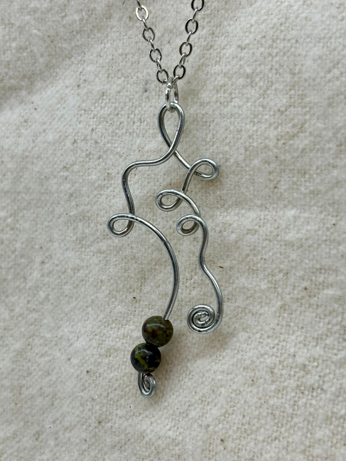 Dragons Blood Jasper Wire Woven Pendant on Chain