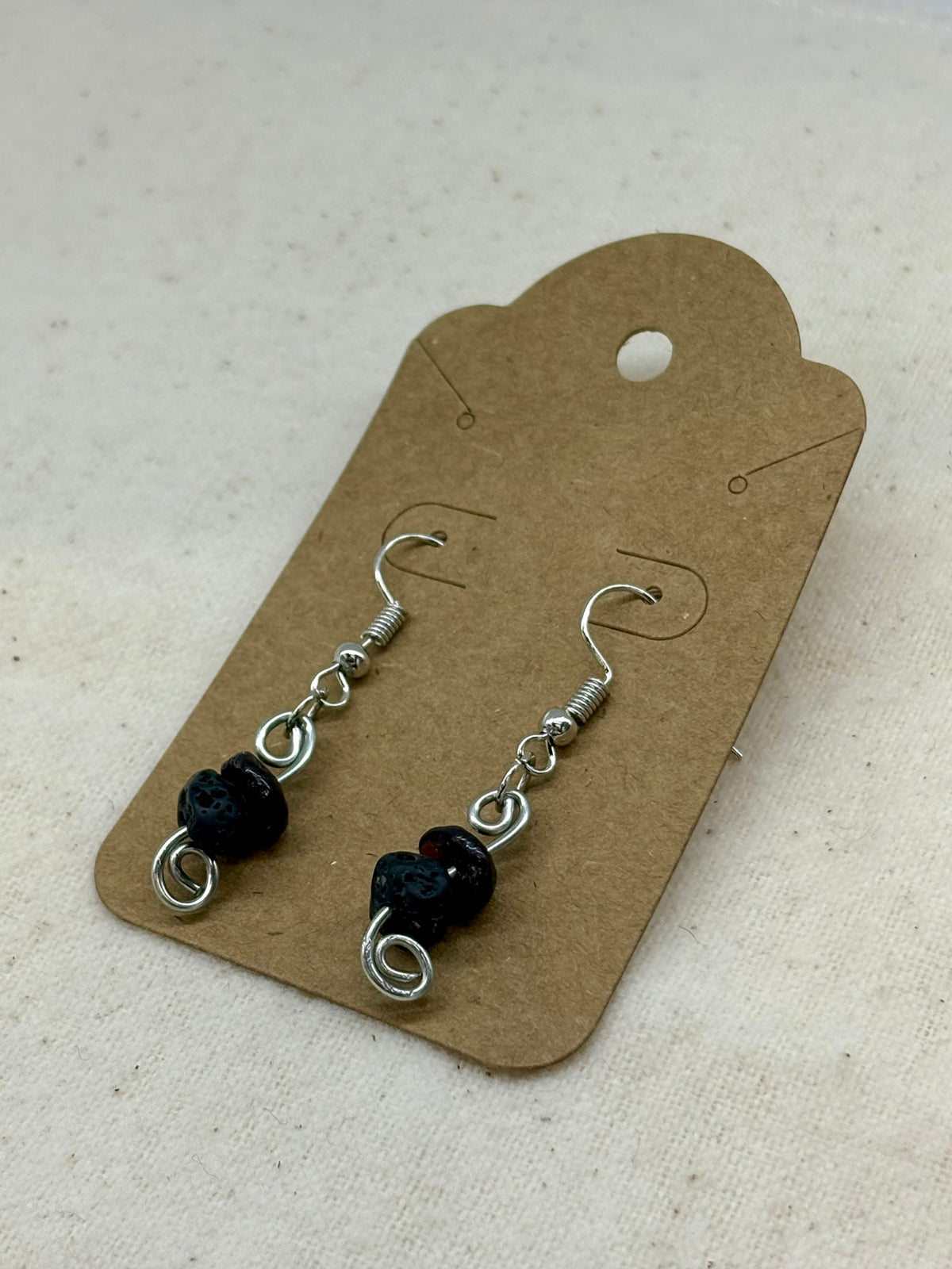Volcanic Pomegranate Wire Dangle Earrings