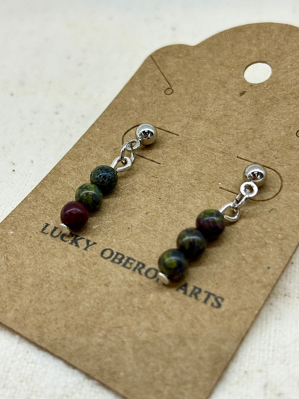 Dragons Blood Jasper Drop Studs